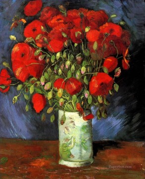 Jarrón con Amapolas Rojas Vincent van Gogh Impresionismo Flores Pinturas al óleo